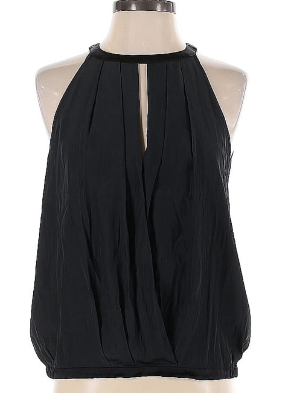 Ramy Brook Lined Silk Halter Top with Peek-a-Boo Slit, XS